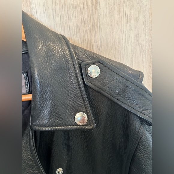 Vintage Wilsons Black Leather Motorcycle Biker Jacket SizeLarge Heavyweight - Picture 4 of 14